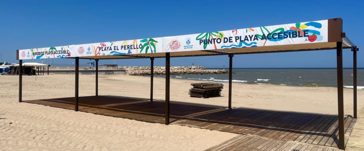 Instalación de Pérgola de playa accesible en El Perelló (Valencia) 1